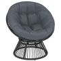 Вращающееся кресло «Papasan», с подушкой, Серое, 93 × 87 × 81 см