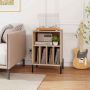 Turntable Stand, 2 Sockets, 2 USB and Type-C Port, Natural, 53 × 78.5 × 45 cm