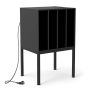 Turntable stand, 4 open sections, with charging station, 50 × 40 × 81 cm