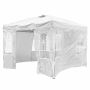 Arbour, 4 removable side panels, White, 300 × 300 × 259–279 cm