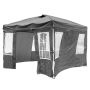 Arbour, 4 removable side panels, Grey, 300 × 300 × 259–279 cm
