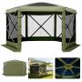Lehtla-telk VEVOR FY12X12Military Green-6, 6 seina, Roheline, 3,6 × 3,6 × 2,2 m