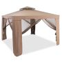 Gazebo, with side walls, Brown, 300 × 300 × 265 cm