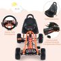 Pedal go-kart, adjustable seat, Orange, 86 × 50 × 55 cm