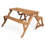 Picnic table and garden bench, 2 in 1, Brown, 56 × 53 × 30 inches