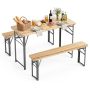 Picnic table and bench set, 3-piece, 50 × 75 × 118 cm