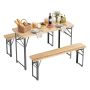 Picnic table and bench set, 3-piece, 6-seater, 20 × 29.5 × 47 in