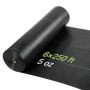 Umbrohtu blokeeriv kangas VEVOR 6 * 250FT168, Must, 1,8 × 76,2 m
