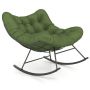 Wide rocking chair with cushion and metal frame, 205 kg, green