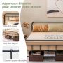 Steel platform bed frame, Black, 208 × 144 × 101 cm