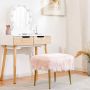 Plush vanity chair with gold legs, 51x41x45.5 cm, pink