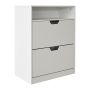 Plona batų spintelė su atvira lentyna, 2 skyriai, medžio apdaila