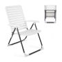 PP folding outdoor lounger with 7-level backrest, compact
