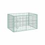 Rectangular dog cage with sliding door, greenish color