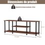Industrial style TV stand with shelves, 50 cm, chipboard