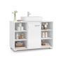 Valamukapp VASAGLE BBK507W01, Reguleeritavate riiulitega, Hall/valge, 30 × 90 × 60 cm