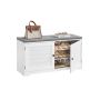 Esiku jalanõupink VASAGLE LSB044, 3 tasandit hoiuruumiga, Valge/hall, 101 × 35,5 × 52,5 cm
