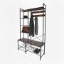 Jalanõupingiga esikuriiepuu Relaxdays 10051418, 9 konksu, 4 jalanõuriiulit ja 5 riiulit, 120 × 190 × 40 cm
