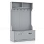 Hallway set, 5 double hooks, 2 shelves and cabinet, 100 × 160 × 40 cm