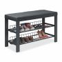 Esikupink Relaxdays 10049985_46, 6–8 paarile, Must, 82 × 50,5 × 33 cm