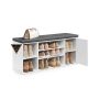 Esiku pink SONGMICS HOME, Reguleeritavad avatud riiulid, Valge/hall, 104 × 48 × 30,5 cm
