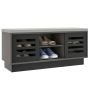 Hallway bench, 3 adjustable shelves, 2 sliding doors, Grey, 99.06 × 45.72 × 34.29 cm