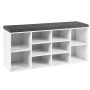 Entrance bench, 6 holes, White, 104.14 × 48.26 × 30.48 cm