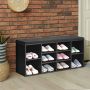 Entrance bench, 6 slots, Black, 104.14 × 48.26 × 30.48 cm