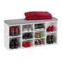 Esikupink Relaxdays 10032209.0, 10 sektsiooni, Valge/hall, 104 × 52,5 × 30 cm