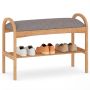 Entrance bench, With lattice shelf, 69.85 × 50.8 × 31.75 cm