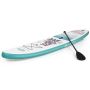 Inflatable paddle board, 3 removable fins, White/Green, 10.5 or 11 ft × 30 × 6 in