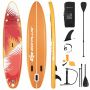 Inflatable paddle board, 3 removable fins, Orange/Red