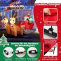 Inflatable Christmas decoration, Santa's sleigh with 2 reindeer, 220 × 100 × 130 cm