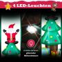 Inflatable Christmas tree, with Santa Claus, green, 110 × 100 × 210 cm