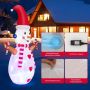 Inflatable snowman decoration, 150 × 240 × 90 cm