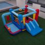 Inflatable play castle, 2 slides, 550 W blower, Multicolored, 402 × 385 × 206 cm