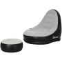 Outsunny inflatable armchair with footrest, black/gray