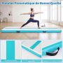 Inflatable gymnastics mat, with electric pump, Green/gray, 297 × 98 × 11 cm