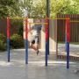 Pull-up bar, 5 height positions, Red, 338 × 5 × 231.5 cm