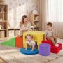 Foam climbing block set with slide, 6 pieces, Red/white