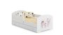 Children's bed Luk with drawer, mattress and barrier protection 164 cm x 85 cm x 63 cm, princess with unicorn