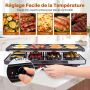 Raclette grill, double-sided, 8 pans, 48 ​​× 24 × 12 cm