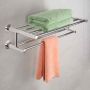 Towel rack, Double row, Silver, 60 × 22.5 × 16 cm