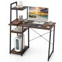 Desk, 4 shelves, brown, 97.79 × 49.53 × 118.11 cm