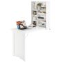 Desk, wall-mounted, foldable, 2 shelves, White