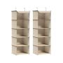 Set of 2 hanging fabric shelves 30x30x90cm, beige