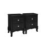 Bedside tables/cabinet set of 2, black