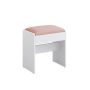 Stool for vanity table 28.6x45x45cm., white/pink