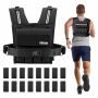 Регулируемый жилет-утяжелитель VEVOR JS-VEST007, 16 блоков, Чёрный, 410 × 340 × 100 мм