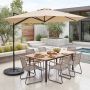 Adjustable 360° Rotating Outdoor Umbrella, 300 cm, Beige